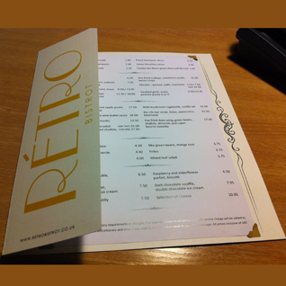 Retro Bistrot Menu